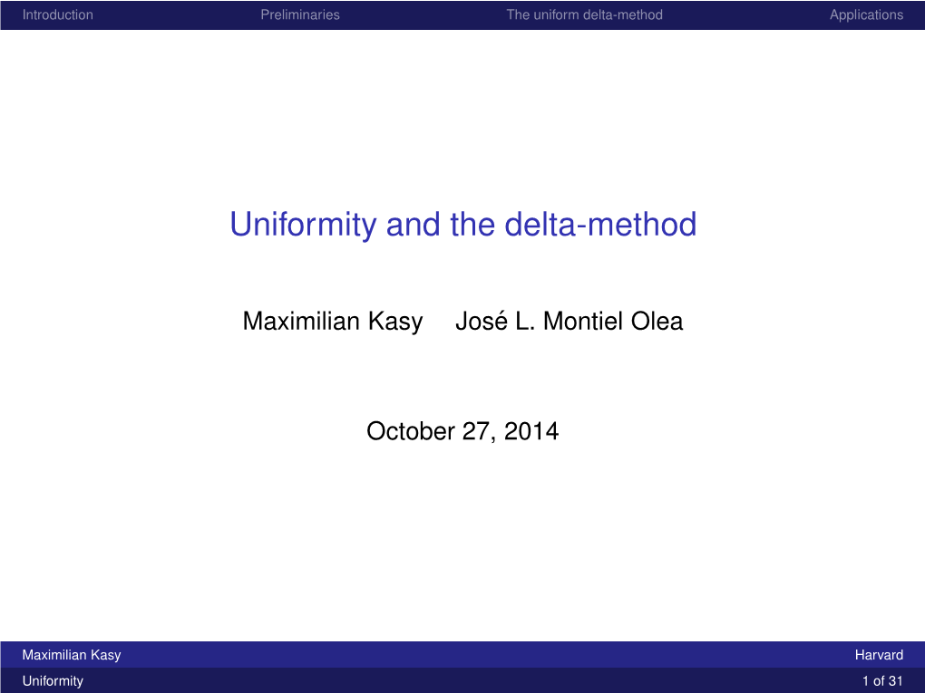 Uniformity and the Delta-Method