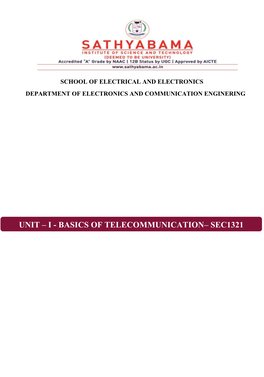 Basics of Telecommunication– Sec1321