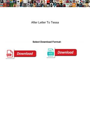 After Letter to Tessa