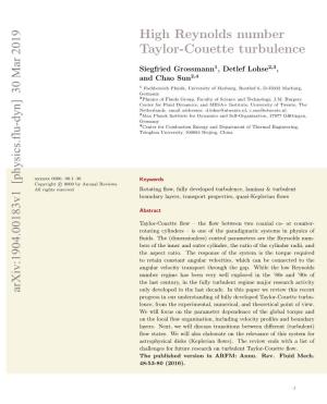 High Reynolds Number Taylor-Couette Turbulence