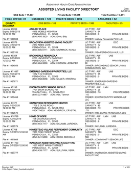 Assisted Living Facility Directory