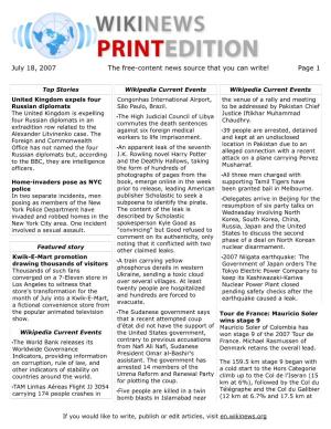 July 18, 2007 the Free-Content News Source That You Can Write! Page 1