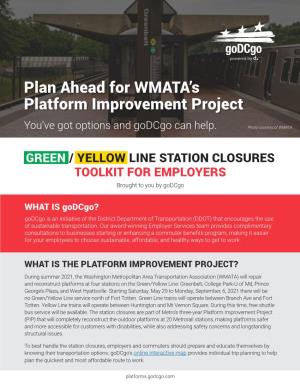 Plan Ahead for WMATA's Platform Improvement Project