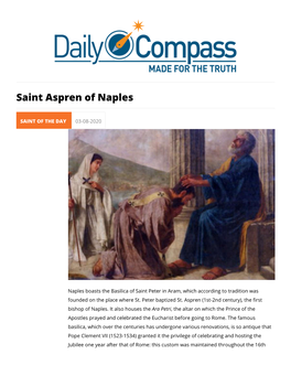 Saint Aspren of Naples