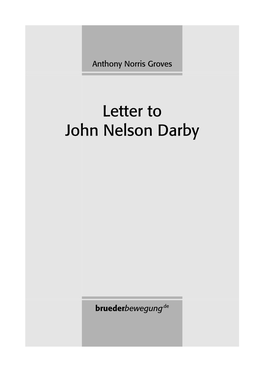 Letter to John Nelson Darby
