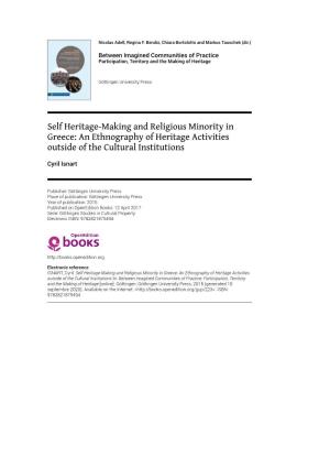 Self Heritage-Making and Religious Minority in Greece: an Ethnography of Heritage Activities Outside of the Cultural Institutions