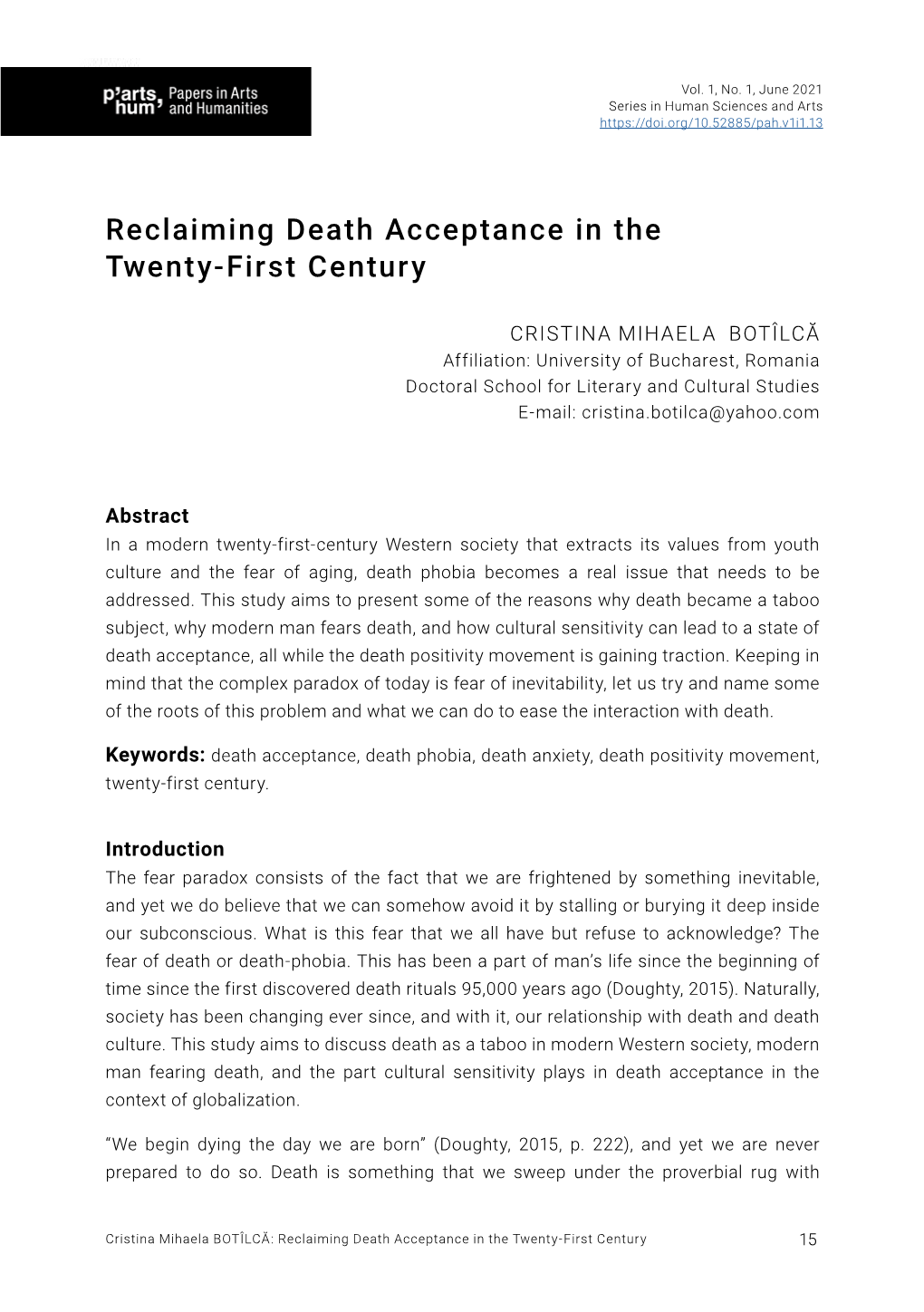 Reclaiming Death Acceptance in the Twenty-First Century