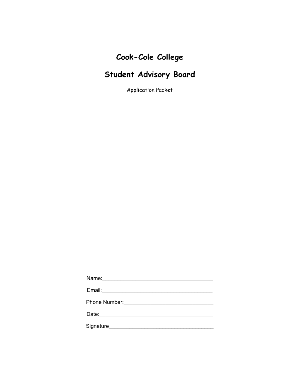 Cook-Cole College