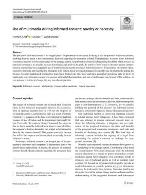 Use of Multimedia During Informed Consent: Novelty Or Necessity