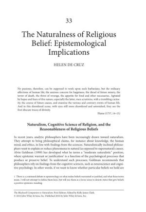 The Naturalness of Religious Belief: Epistemological Implications