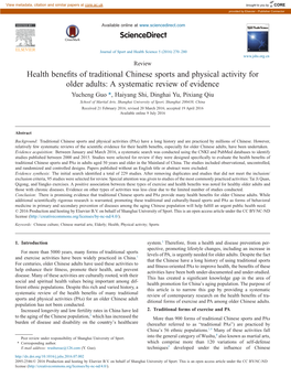 Health Benefits of Traditional Chinese Sports and Physical Activity for Older