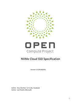 Nvme Cloud SSD Specification
