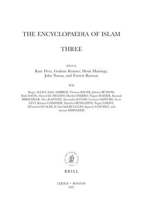 Encyclopaedia of Islam, THREE