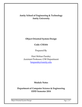Amity School of Engineering & Technology Amity