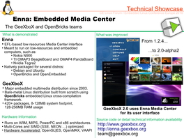 Embedded Media Center the Geexbox and Openbricks Teams