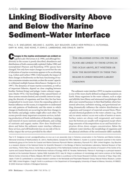 Linking Biodiversity Above and Below the Marine Sediment–Water Interface