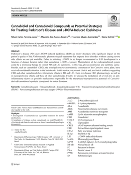 Cannabidiol and Cannabinoid Compounds As Potential Strategies for Treating Parkinson’S Disease and L-DOPA-Induced Dyskinesia