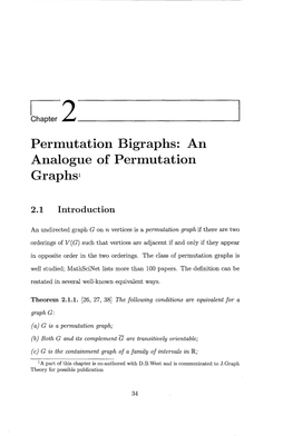 Permutation Bigraphs: an Analogue of Permutation Graphs1