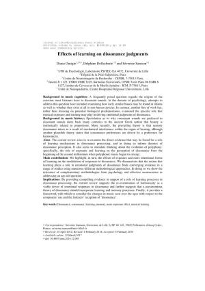 Effects of Learning on Dissonance Judgments