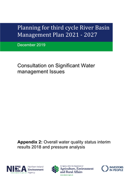 Planning for Third Cycle River Basin Management Plan 2021