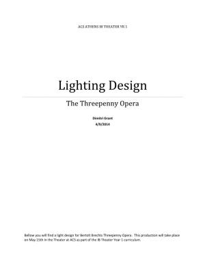 Lighting Design the Threepenny Opera