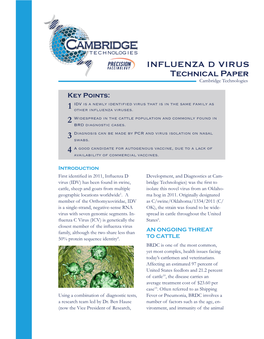 INFLUENZA D VIRUS Technical Paper Cambridge Technologies