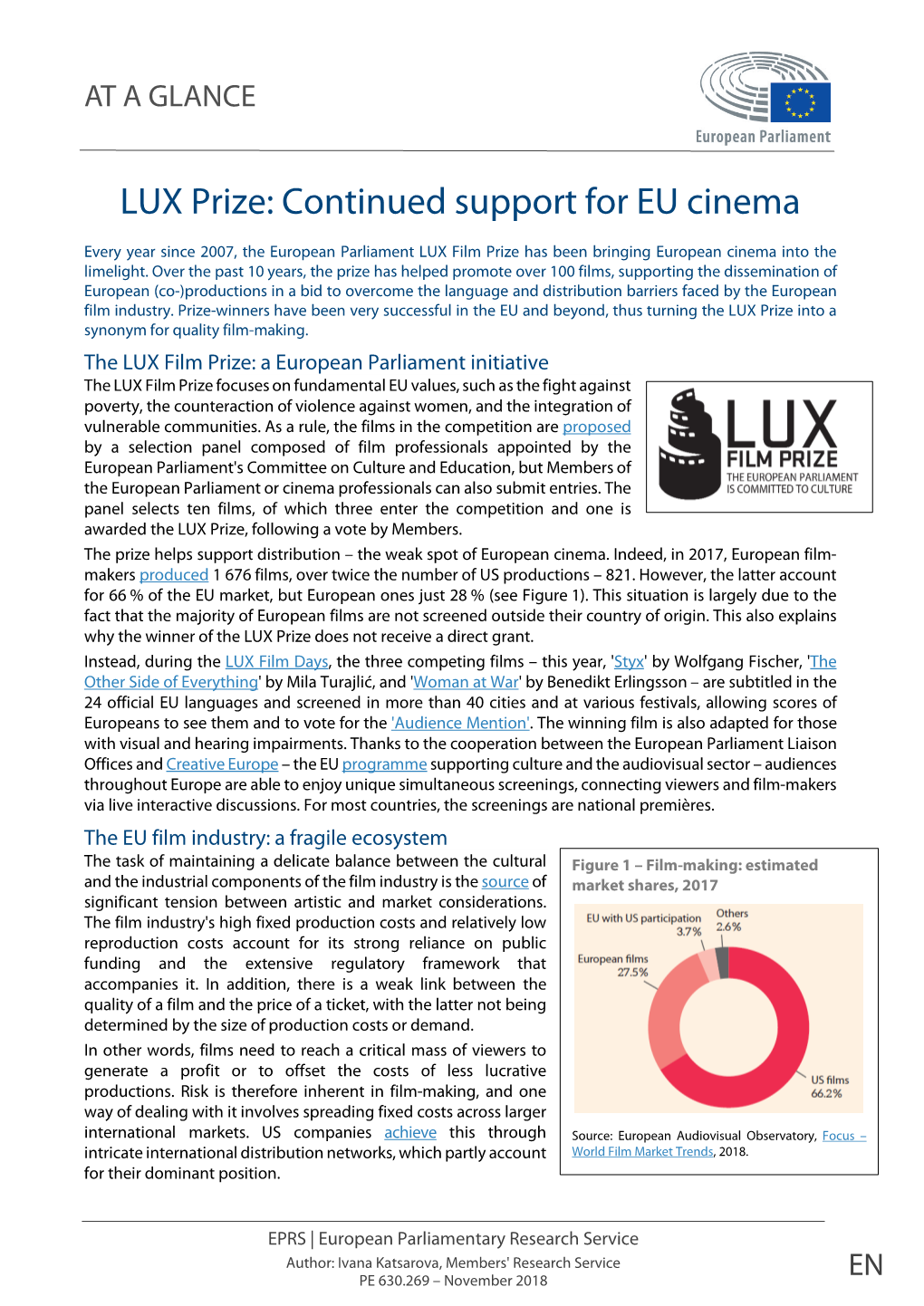 LUX Prize: Continued Support for EU Cinema