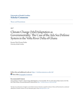 Adaptation As Governmentality: the Case of the Ada Sea Defense System in the Volta River Delta of Ghana