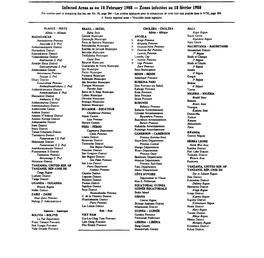 Infected Areas As on 18 February 1988 — Zones Infectées Au 18 Février 1988 for Cmeria Used M Compiling This List, See No