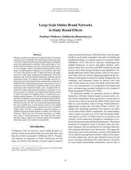 Large Scale Online Brand Networks to Study Brand Effects