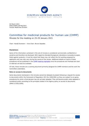 Minutes of the CHMP Meeting 25-29 January 2021