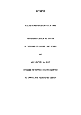 Design Decision (O/749/18)