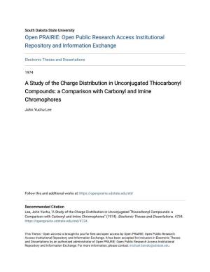 A Study of the Charge Distribution in Unconjugated Thiocarbonyl Compounds: a Comparison with Carbonyl and Imine Chromophores