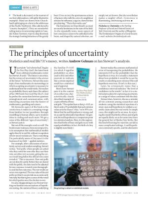 The Principles of Uncertainty Statistics and Real Life? It’S Messy, Writes Andrew Gelman on Ian Stewart’S Analysis