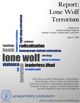 NSCITF Report on Lone Wolf Terrorism