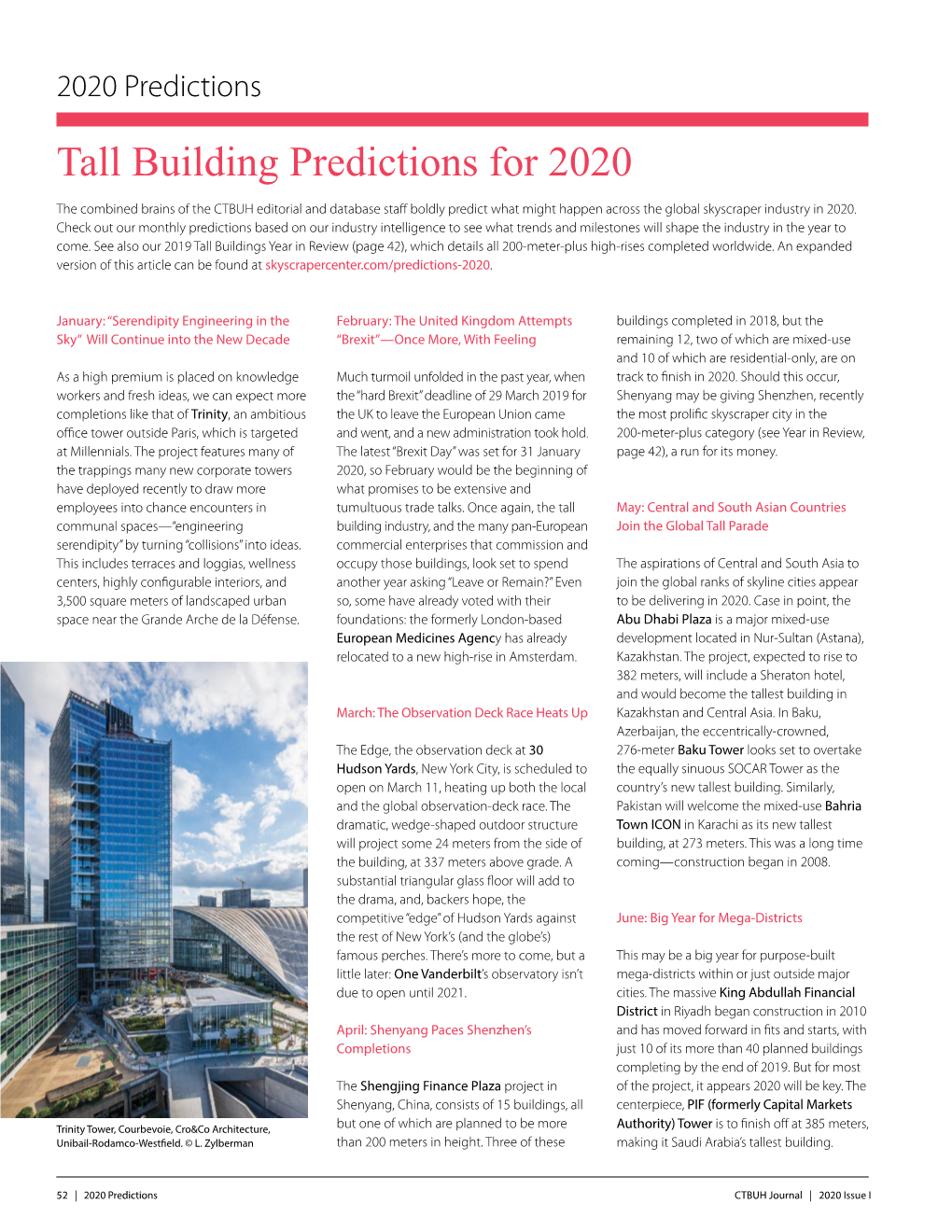 Tall Building Predictions for 2020