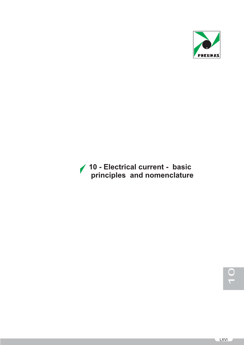 Electrical Current - Basic Principles and Nomenclature 10