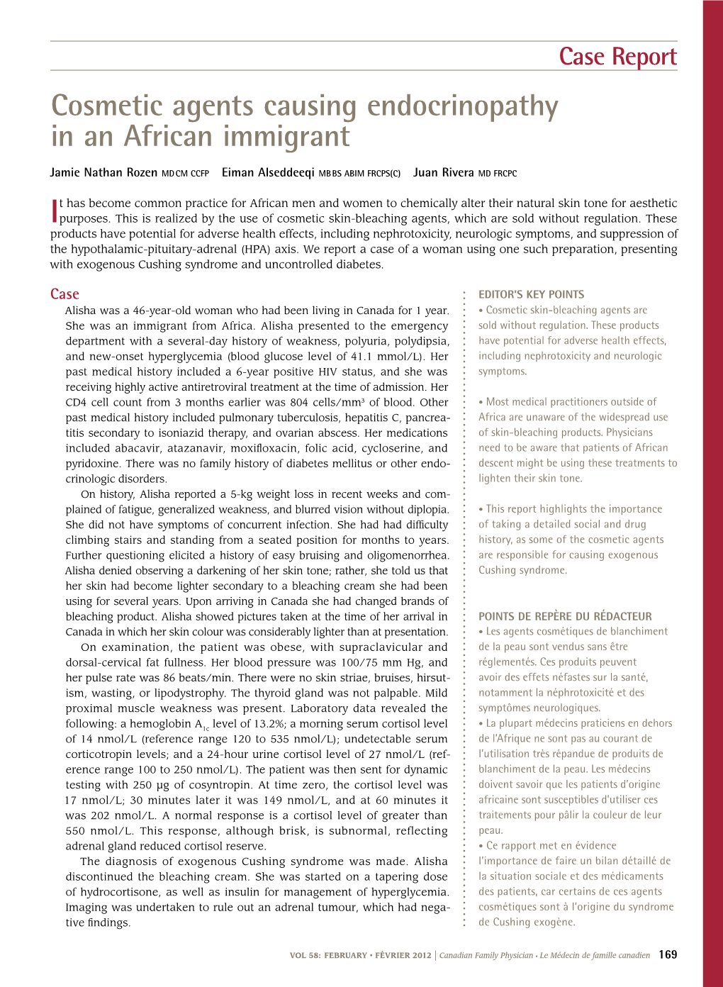 Cosmetic Agents Causing Endocrinopathy in an African Immigrant