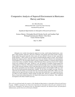 Comparative Analysis of Supercell Environment in Hurricanes Harvey and Irma