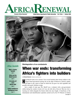 Transforming Africa's Fighters Into Builders