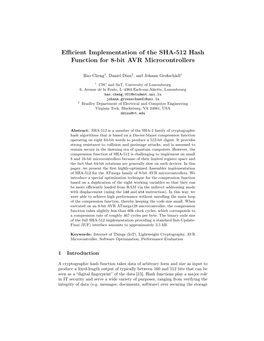 Efficient Implementation of the SHA-512 Hash