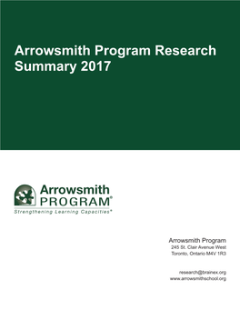 Arrowsmith Program Research Summary 2017