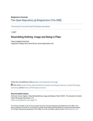 Resembling Nothing: Image and Being in Plato