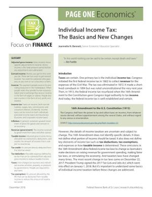 Individual Income Tax: Arin / Istock © Sk the Basics and New Changes