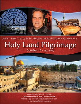 Holy Land Pilgrimage October 16 ‐ 25, 2017