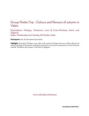 Group Media Trip – Colours and Flavours of Autumn in Valais