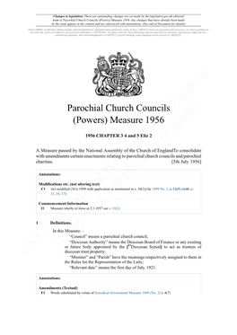 Parochial Church Councils (Powers) Measure 1956