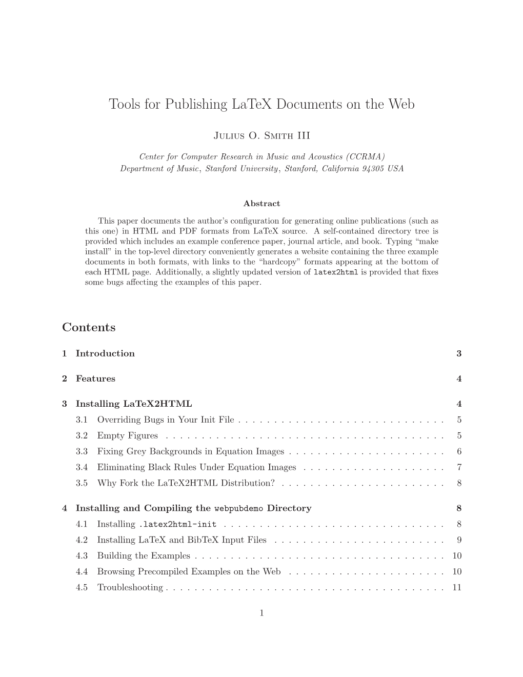 Tools for Publishing Latex Documents on the Web