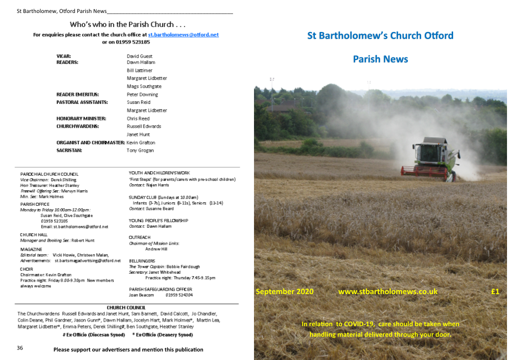 St Bartholomew's Church Otford Parish News