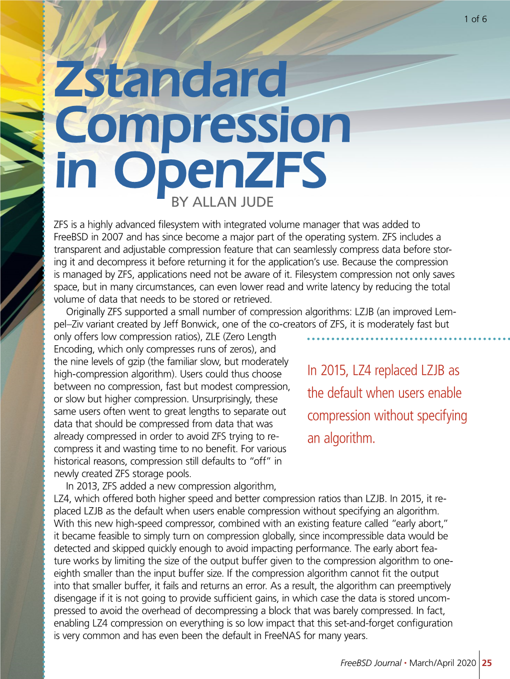 Zstandard Compression in Openzfs